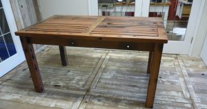 old boat wood patio table